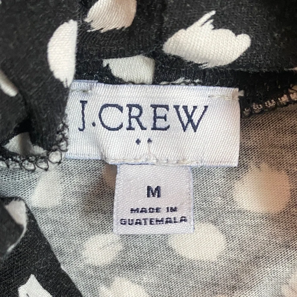 J. CREW  Black and White Patterned Long Sleeve Top 100% Cotton